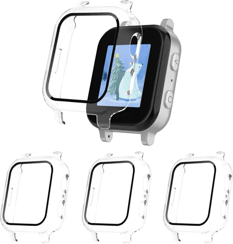 Vista 19 de Paquete de 2 fundas protectoras compatibles con Gabb Watch 3/3e, carcasa rígida de policarbonato duro con protector de pantalla de vidrio templado