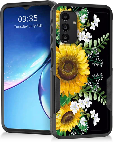 Vista 125 de Funda para Galaxy A14 5G, resistente de doble capa híbrida de policarbonato duro, goma suave, a prueba de golpes, funda protectora resistente
