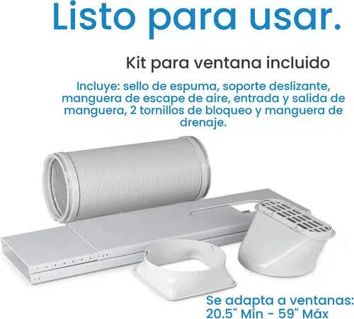Vista 6 de Black + Decker Aire Acondicionado Portátil con mando a distancia 5,300 BTU SACC for Rooms up to 400 Sq. Ft., 3-in-1 Portable AC, Fan and Dehum