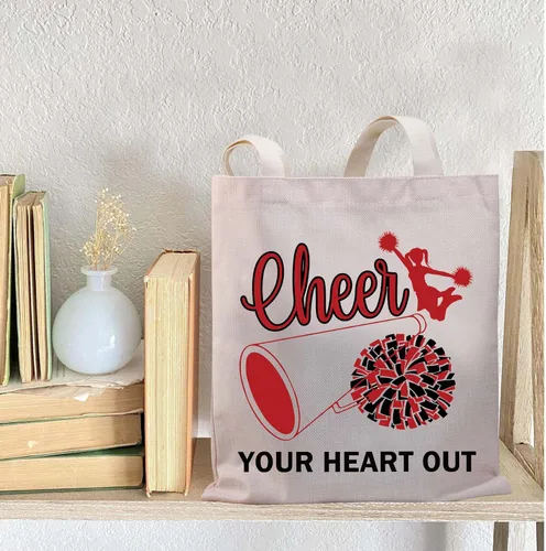 Vista 3 de BDPWSS Bolsa de mano de animadora para mujer, regalo de animadora para mamá, regalo para animar a tu corazón