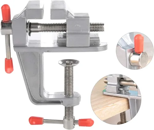 Vista 7 de Mini tornillo de banco de mesa, Mini abrazadera de mesa de joyero, Mini abrazadera de mesa Vice de banco pequeño, Soporte de banco de trabajo