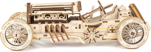 Vista 2 de UGears Modelos Mecanicos Rompecabezas de madera 3-D - Mecánica U-9 Grand Prix Car Idea