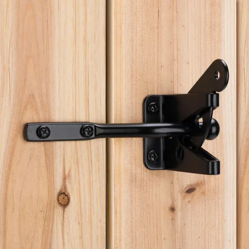 Vista 9 de Pestillo de puerta de bloqueo automático para valla de madera con tirador de cable de resorte, 1 unidad Automatic vinyl gate latch, post mount