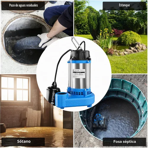 Vista 7 de FOTING 1HP 6000 GPH Bomba sumergible de aguas residuales/efluentes – Hierro fundido resistente – Bomba séptica de 115 V para cuenca de sumidero