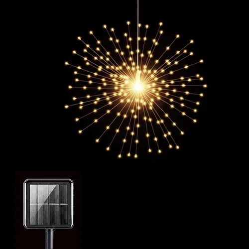 Vista 11 de PXBNIUYA 200 luces LED de esfera colgantes, luces de estallido estelar a pilas, 8 modos de control remoto regulable, alambre de cobre impermeable