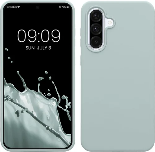 Vista 175 de kwmobile Funda Compatible con Samsung Galaxy A14 5G - Funda de teléfono de TPU y silicona con acabado suave - Verde Lima