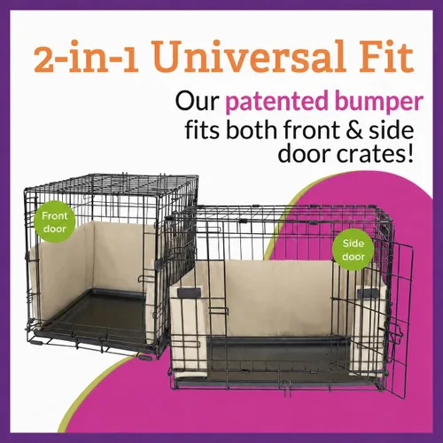 Vista 2 de Pet Dreams Parachoques para jaulas para perros, cómodo forro y protector de cola de perro para jaula interior, se adapta a jaulas iCrate de 18, 24