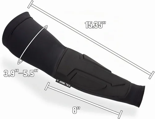 Vista 6 de Protector elástico de manga ligera para antebrazo con cierre táctil ajustable para tiro con arco