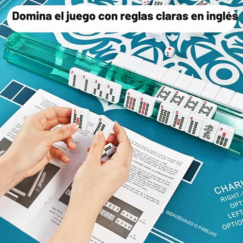 Vista 5 de Goldge Juego de azulejos American Mahjong - 166 azulejos blancos