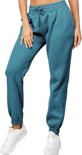Vista 13 de IUUI Pantalones deportivos de cintura alta para mujer, con bolsillos, de algodón, holgados, atléticos