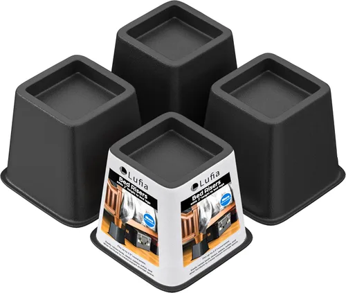 Vista 11 de Lufia Elevadores de muebles de cama resistentes, apilables, elevadores de cama para sofá, mesa, sofá, silla o escritorio, juego de 4 elevadores
