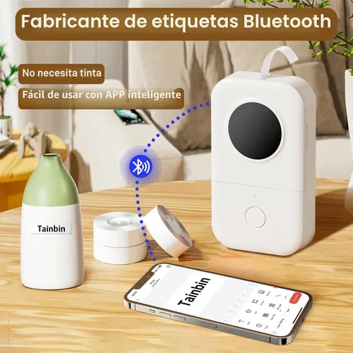 Vista 2 de Phomemo D30 - Etiquetadora inalámbrica Bluetooth, pequeña, de bolsillo, para teléfonos inteligentes, con cinta, impresora térmica directa