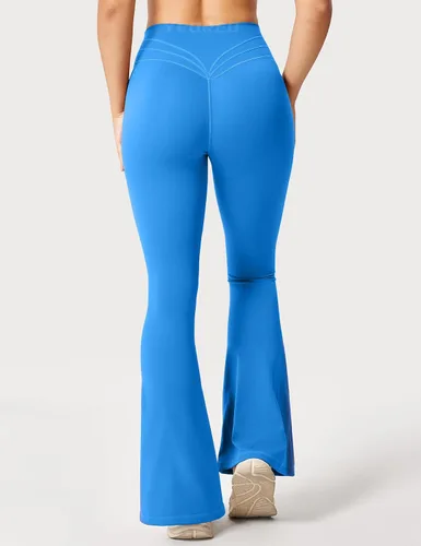Vista 4 de YEOREO Flare Leggings for Women Lynnie Bell Bottom Yoga Pants High Waisted Tummy Control Bootcut Workout Leggings