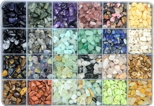 Vista 11 de Cuentas de piedras preciosas naturales de forma irregular, chips de piedra de cristal, energía curativa para la fabricación de joyas (15-1)