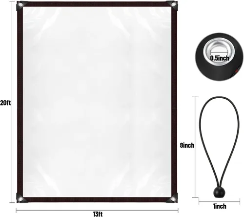 Vista 2 de Shappy Lona transparente impermeable con ojales, cubierta de gallinero, lona resistente impermeable, cuerda elástica, aislamiento