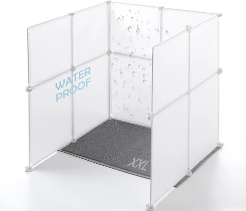 Vista 7 de MEEXPAWS Recinto de Caja de Arena para Gatos con Protector contra Salpicaduras Pequeño 20.5L × 14A x 18Al pulgadas, Láminas de Plástico Ligero
