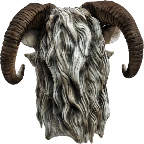 Vista 6 de Máscara de látex de demonio y pan de cabra, accesorio realista para disfraz de LARP y Halloween