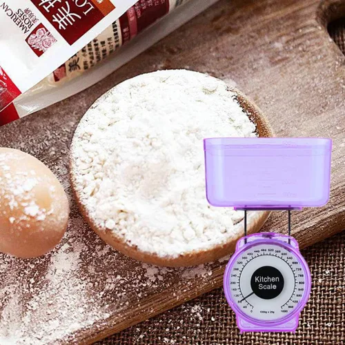 Vista 5 de Báscula de cocina pequeña báscula mecánica para pesar alimentos Colores fáciles de usar Escala aleatoria