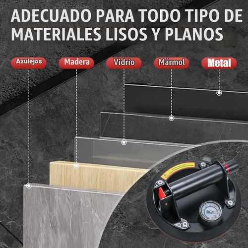 Vista 4 de 2 paquetes de ventosas de vidrio de 8" para levantar vidrio grande, máxima carga 960lbs, ventosas de succión para ventanas resistentes, ventosas