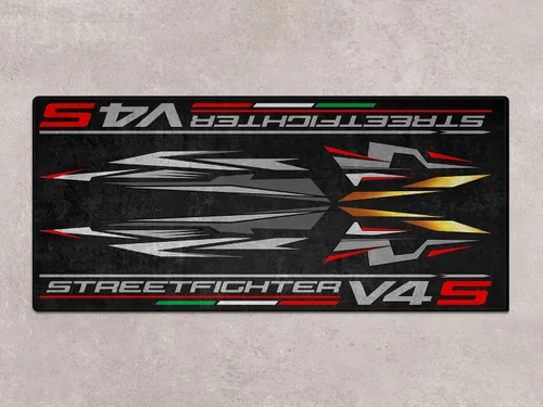 Vista 2 de Tapete de estacionamiento para modelos de motocicleta Streetfighter V4 S, tapete para exhibir y para pozo, lavable, antideslizante, para garaje