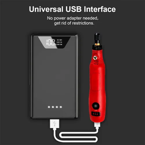 Vista 4 de FUYGRCJ - Herramienta giratoria inalámbrica de velocidad ajustable, mini molinillo eléctrico recargable con 3 velocidades y 36 accesorios
