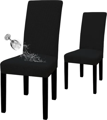 Vista 74 de Easy-Going - Juego de 2 fundas para sillas de comedor 100% impermeables, de tela Jacquard elástica, fundas protectoras removibles y lavables