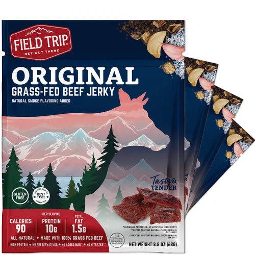 Vista 12 de Field Trip Bocaditos de carne seca de pollo, totalmente naturales y sin gluten, bocadillos saludables aptos para dieta keto y paleo, bajos