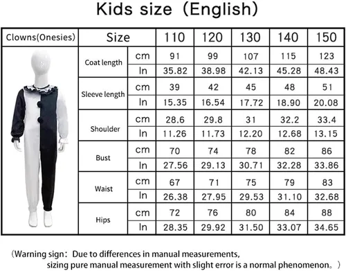 Vista 3 de ATEOVE Clown Costume Clown Cosplay Halloween Costume Outfit Suit