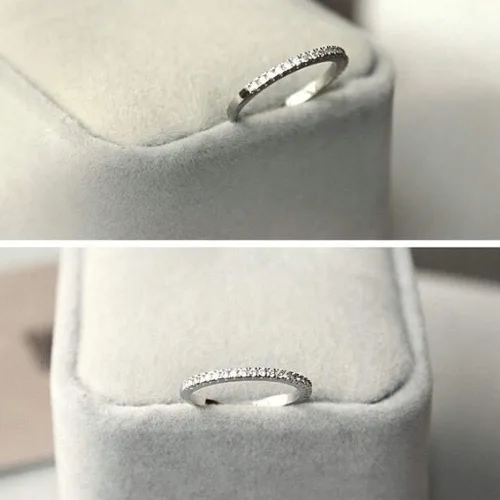 Vista 4 de DesirePath - Anillo de compromiso de plata de ley S925 para mujer