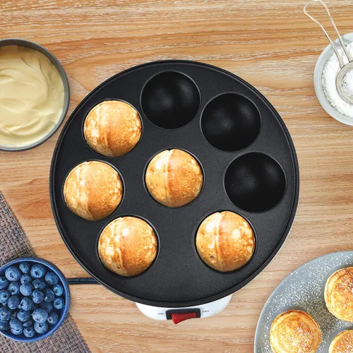 Vista 2 de Health and Home Molde eléctrico japonés Takoyaki pulpo 8 bolas, máquina para hacer paletas con revestimiento antiadherente, postre, fabricante danés