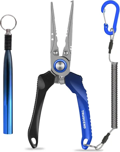 Vista 13 de TRUSCEND Alicates de pesca prácticos bloqueables con mango ergonómico innovador, herramienta de pesca recubierta de teflón resistente a la corrosión