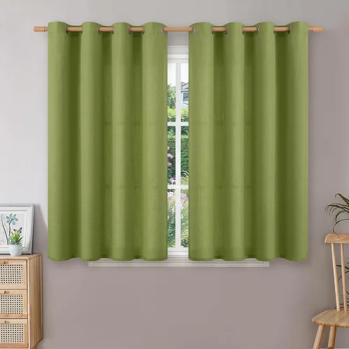Vista 117 de BGment Cortinas de Lino Beige de 63 Pulgadas de Largo 2 Paneles - Tratamientos para Ventanas con Textura de Arpillera Filtrantes de Luz Cortinas