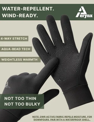 Vista 8 de Guantes ligeros de invierno para correr, guantes de pantalla táctil, forros para ciclismo, ciclismo, para hombres y mujeres