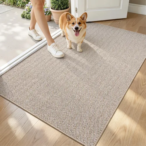 Vista 34 de LUMI Tapete ultradelgado para puerta de interior de 17 x 30 pulgadas, tapete de entrada antideslizante, tapete de perfil bajo, tapete de diseño