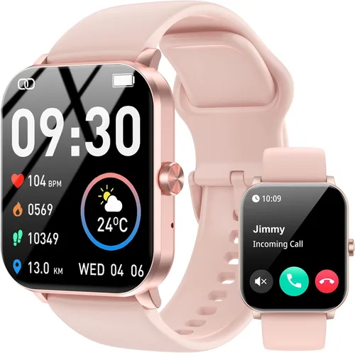 Vista 6 de Reloj inteligente para hombres y mujeres, pantalla táctil HD de 1.85 pulgadas, llamadas/notificaciones Bluetooth, reloj de fitness con monitor
