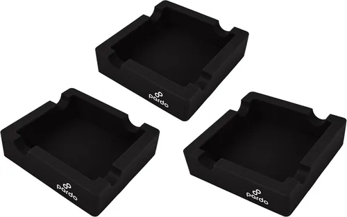 Vista 7 de Pardo Cigar Cenicero de cigarros irrompible para exteriores, diseño de anillo grande, cuadrado negro mate, ideal para puros grandes, uso