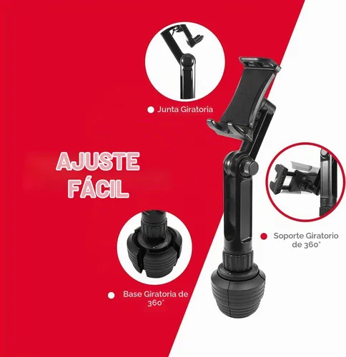 Vista 5 de Macally Soporte para tablet – Soporte resistente para iPad para automóvil, camión y vehículo – Se adapta a dispositivos de 3.5 a 8 pulgadas de ancho