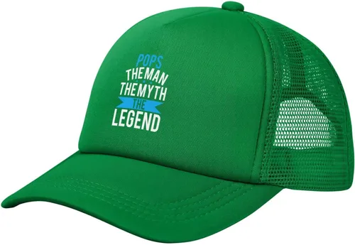 Vista 2 de Pops The Man The Myth The Legend Unisex Trucker Baseball Hat Black Adjustable Snapback Golf Hat