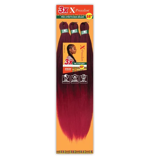 Vista 54 de Sensationnel X-Pression - Trenzas sintéticas prestiradas, 3 unidades, 58 pulgadas, negro azabache 1 Cabello trenzado, Kanekalon, ignífugo