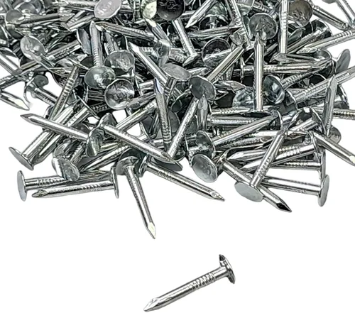 Vista 4 de Paquete de 200 clavos galvanizados para techos de 1 pulgada, de grado profesional, se utilizan para sujetar fieltro de techo, individuales