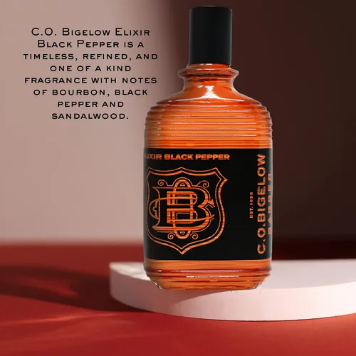 Vista 2 de C.O. Bigelow - Elixir Black Pepper - No. 1586, 2.5 fl oz, Colonia para hombres, aroma de bourbon y madera de sándalo, masculina, refinada, colonia