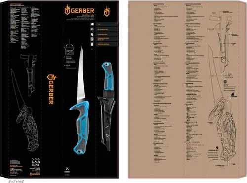 Vista 5 de Gerber Controlador de engranajes, cuchillo de filete de agua salada para pesca, cuchillo de pesca resistente, equipo de pesca premium, 6 pulgadas