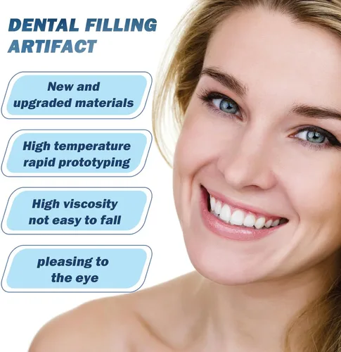 Vista 4 de Kit de reparación de dientes de 1.0 fl oz, kit de reemplazo de dientes temporales – Perlas moldeables de ajuste térmico para rellenar dientes