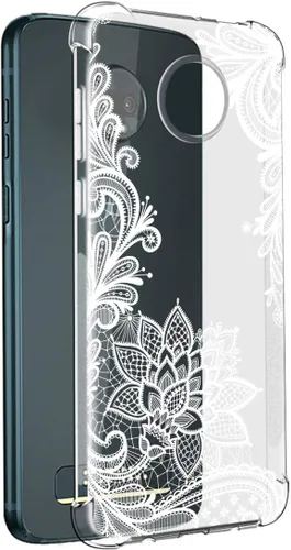 Vista 2 de Funda para Moto Z4, para Motorola Z4Play con flores, a prueba de golpes, transparente, suave, flexible, TPU, delgada, para Motorola Moto Z4 Mandala