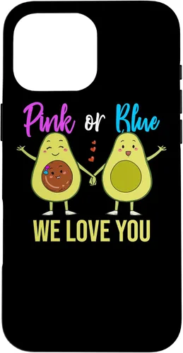 Vista 19 de Pink Or Blue Parents Gender Reveal Baby Shower Party Avocado Case for iPhone 17