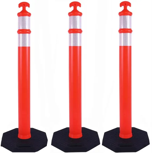 Vista 11 de Paquete de 6 conos de delineador de tráfico de 36 pulgadas de alto con bandas reflectantes y base de goma resistente, conos de seguridad de tráfico