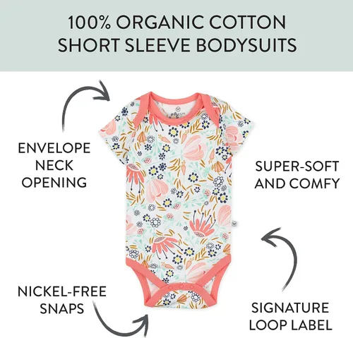 Vista 2 de HonestBaby Unisex Baby Multipack Short Sleeve Bodysuits One-Piece 100% Organic Cotton
