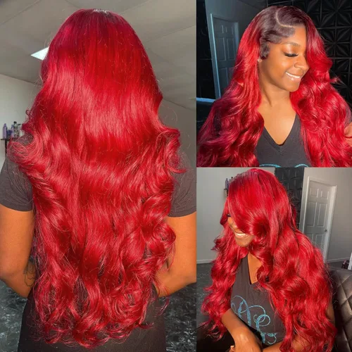 Vista 11 de YMS Pelucas de cabello humano con encaje frontal transparente color naranja degradado, pelucas de cabello humano negro y naranja, densidad del 180%