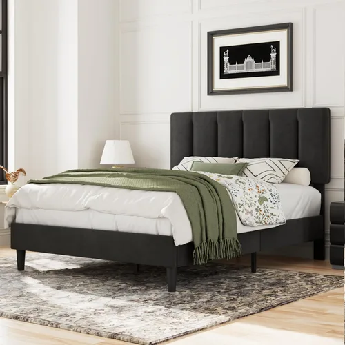 Vista 35 de VECELO Base de cama de tamaño individual con cajón de almacenamiento, base de cama de plataforma resistente con cabecera y fuerte soporte de Negro