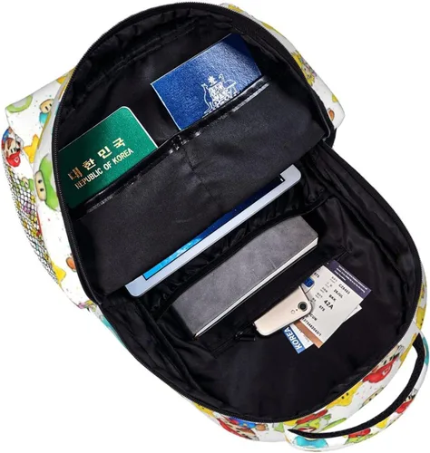 Vista 5 de Dibhhui Mochila para adolescentes de 15.7 pulgadas, mochila de dibujos animados Bros mochila ligera de viaje con personajes bolsa de hombro